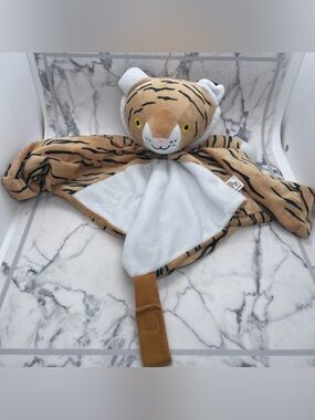 Love By Emi Plush ORANGE TIGER Security Blanket Pacifier Holder Plays  Sounds